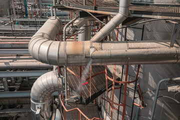 Corrosion rust through socket tube steam gas leak at pipeline small insulation.