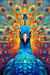 Fototapeta premium Portrait of a peacock