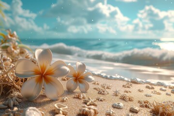 Fototapeta premium a summer 3d background 