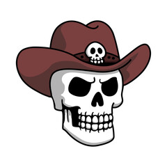 skull with cowboy hat