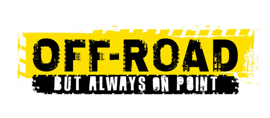 Offroad hand drawn grunge lettering. Off road but always on point.
