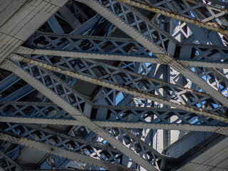 Porto, Portugal detail view of Luis I Bridge over Douro River