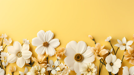 Yellow background flower decoration
