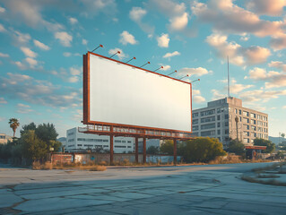 Billboard mockup image, large clean white surface, empty large advertising space, Bigboard