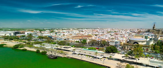 Fototapeta premium Aerial view of Sevilla, Andalusia. Southern Spain