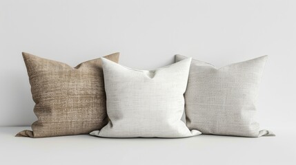 Three Pillow Textures on a White Background