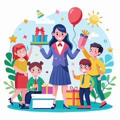 Fototapeta premium happy birthday party