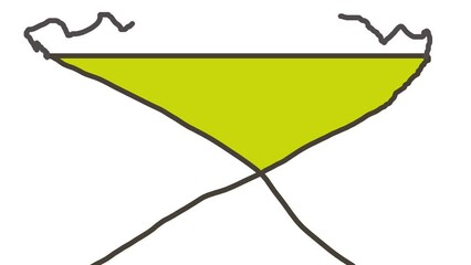 The triangular fabric changes colors and sways with the strings at the ends.