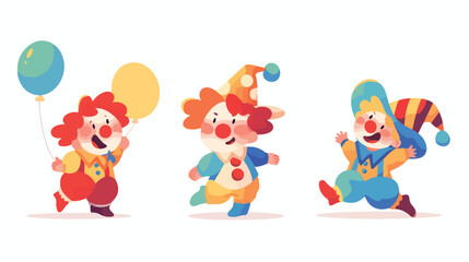 Obraz na płótnie Canvas Happy kid clown disguised in funny costume for holi