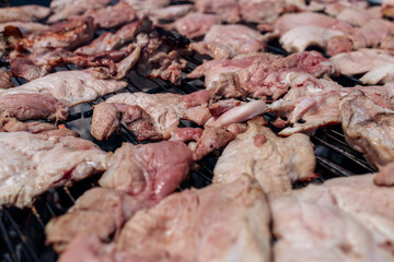 Pork Steaks on Grill