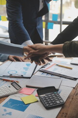 Meeting and greeting concept, Two confident Business handshake and business people after discussing good deal of Trading contract and new projects for both companies, success, partnership, co worker.