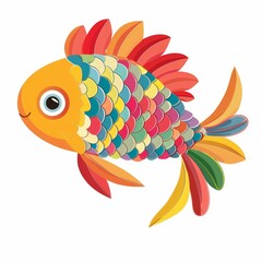 A colorful fish with a big smile on its face