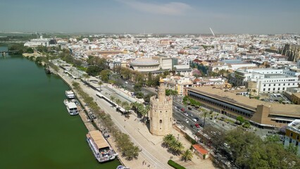 Fototapeta na wymiar Aerial view of Sevilla, Andalusia. Southern Spain