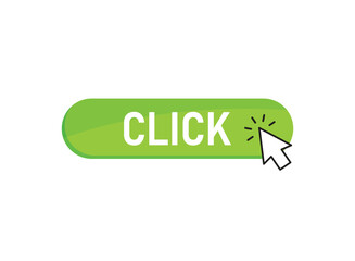 Click here banner icon in flat style. Ecommerce vector illustration on isolated background. Shopping sign business concept.