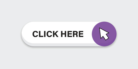 Click here banner icon in flat style. Ecommerce vector illustration on isolated background. Shopping sign business concept.