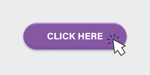 Click here banner icon in flat style. Ecommerce vector illustration on isolated background. Shopping sign business concept.