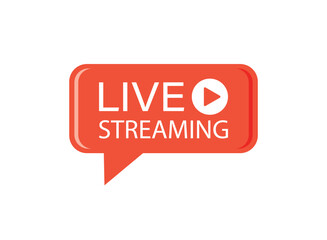 Live stream button icon in flat style. Webinar vector illustration on isolated background. Streaming sign business concept.