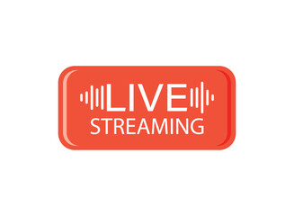 Live stream button icon in flat style. Webinar vector illustration on isolated background. Streaming sign business concept.