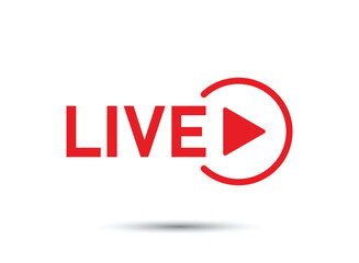 Live stream button icon in flat style. Webinar vector illustration on isolated background. Streaming sign business concept.