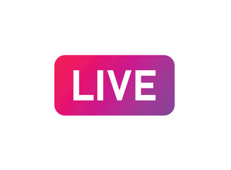 Live stream button icon in flat style. Webinar vector illustration on isolated background. Streaming sign business concept.
