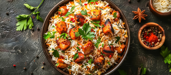 Biryani is a fragrant Indian rice dish made with basmati rice cooked with marinated meat such as...
