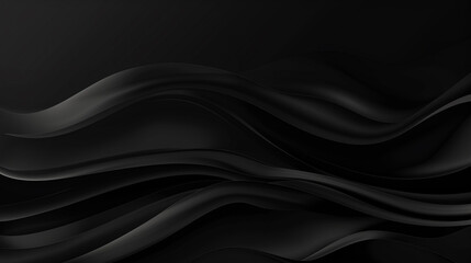 Obraz premium High-Definition Sleek Jet Black Minimal Wave Vector Background.