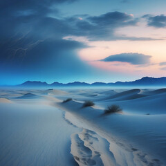 Sand Dunes Under a Clear Blue Sky