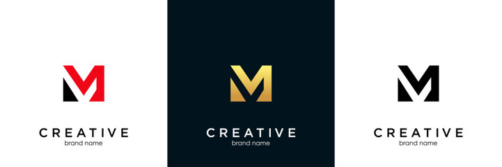 Development or software logo in abstract letter M represent technology