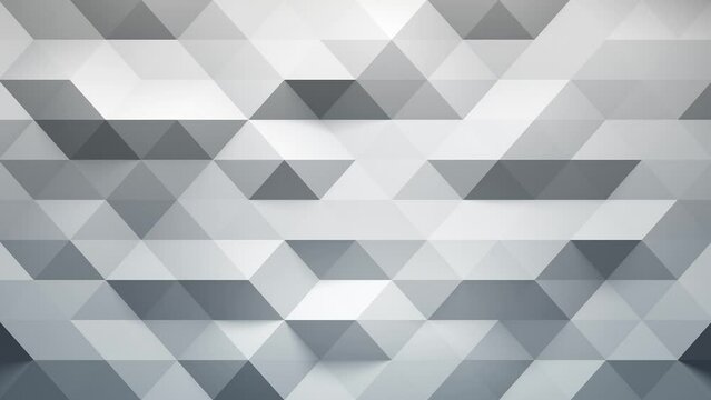 White Low Poly Background. Geometric abstract triangle mesh. Looped video.