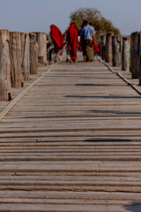 U Bein Bridge, Taungthaman Lake, Amarapura Township, Myanmar.