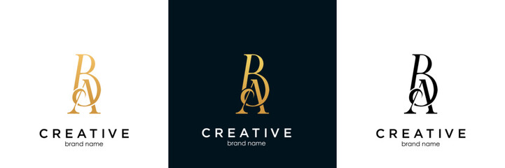 Alphabet letter icon logo BA or AB