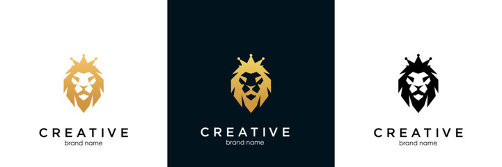 lion head design logo vector