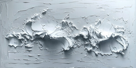 White acrylic paint streaks create texture on a wall in an abstract art style