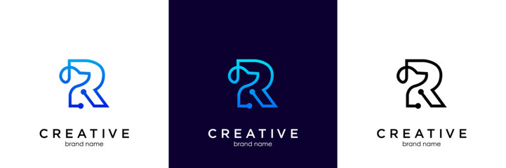 letter r dog Logo Icon Design Vector Stock. letter r dog Logo Icon Design. letter r dog Logo Icon Design Template