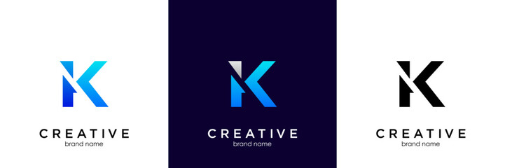 Letter K logo icon design template elements