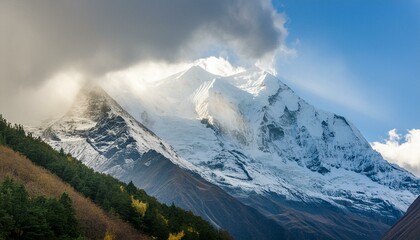 snow covered mountains