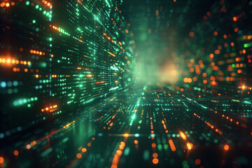 Bright lights and neon green lines create a futuristic abstract background wallpaper