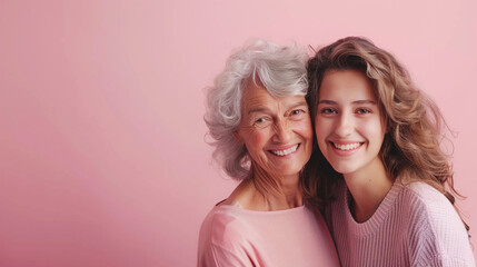 Affectionate mothers and daughters together on Mother’s Day