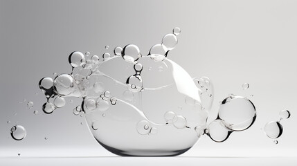 Minimalistic flow Liquid bubble, white plain background