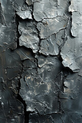 Detailed view of wall with black and white paint peeling off