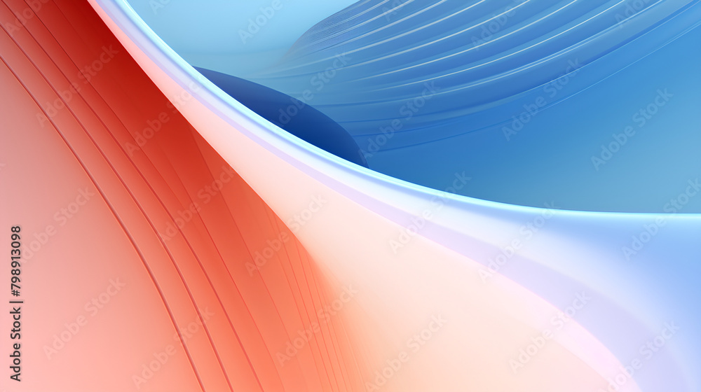 Poster 3d geometric abstract background in the form of waves. a minimalistic modern graphic design element 