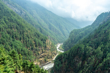 Gorgeous canyon in Nepal Himalayas