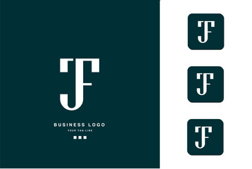 JF, FJ, Abstract Letters Logo Monogram - obrazy, fototapety, plakaty