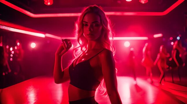 Asiatische T&auml;nzerin im Nachtclub