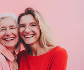 Affectionate mothers and daughters together on Mother’s Day