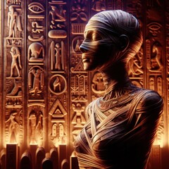 mummy ancient egypt illustration - obrazy, fototapety, plakaty