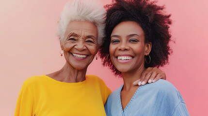 Affectionate mothers and daughters together on Mother’s Day