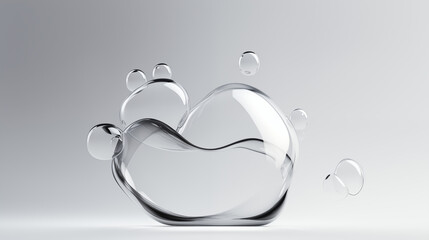 Minimalistic flow Liquid bubble, white plain background