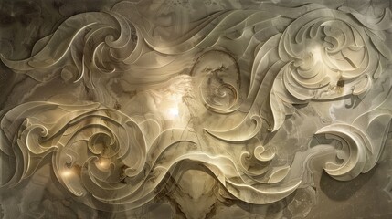 Behold a symphony of light and stone, embodied in an abstract marble mural of unparalleled elegance.