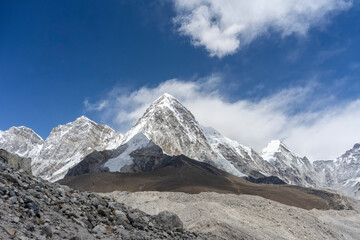 The snow-covered landscape of the Himalayas is an unforgettably beautiful sight.